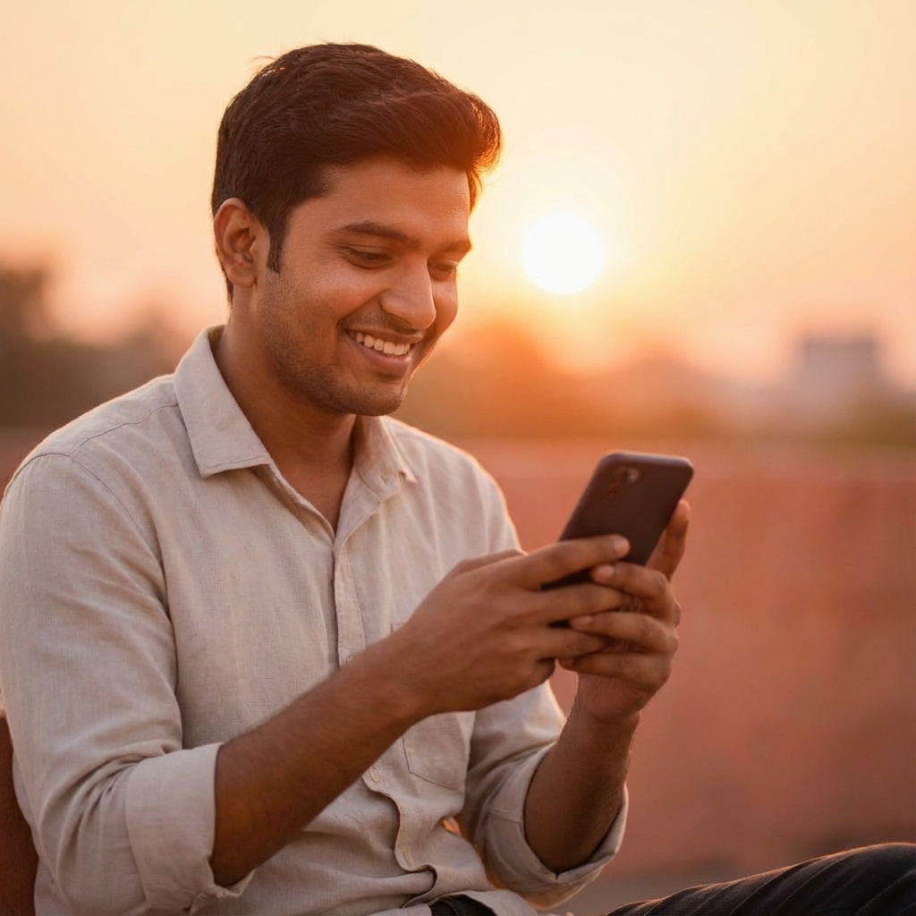 Person using DhanMudra app